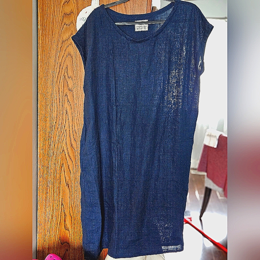 Navy linen dress